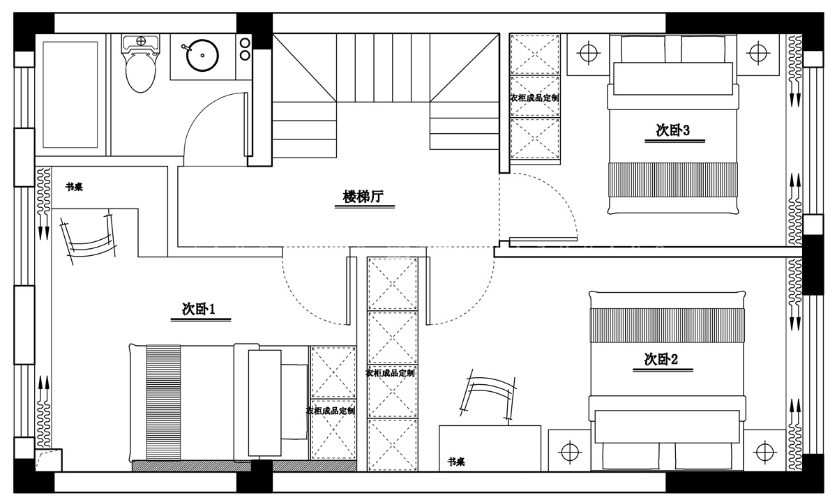 200㎡法式风格户型图装修案例