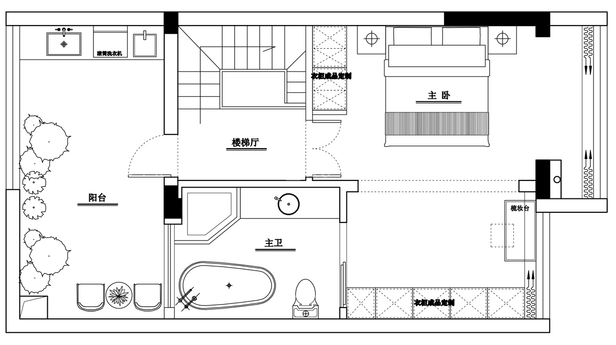 200㎡法式风格户型图装修案例
